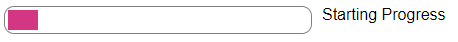 A progress bar with custom size, bar color, and message